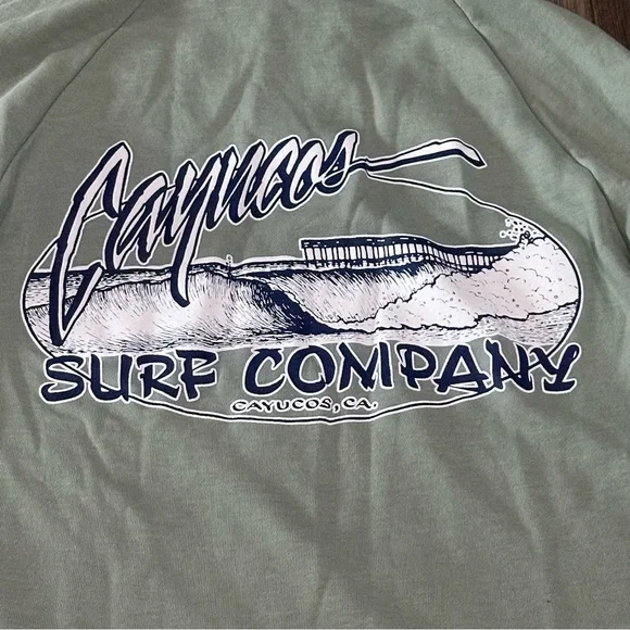 Cayucos Ca SURF COMPANY sage green hooded zip up sweatshirt Women's XS soft - Picture 2 of 8